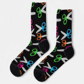 Coole Haar Stylist Scheren Neon Black Socken (Linkes Detail)