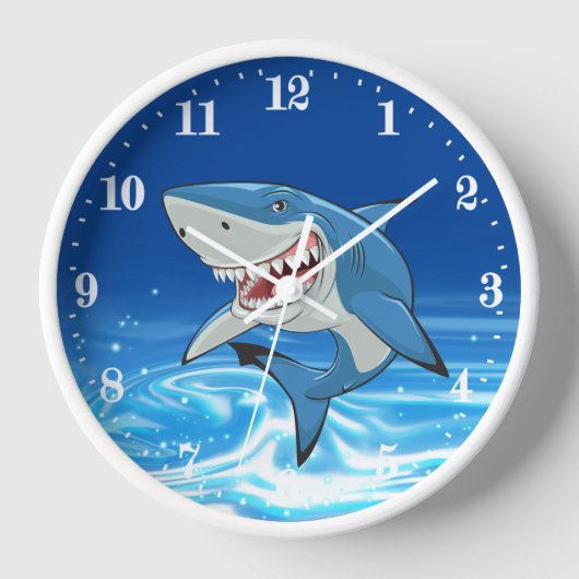 coole Haifische Dekoration Große Uhr (Vorderseite)