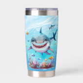 Coole Haifische tragen Namen Thermobecher (Rückseite)