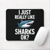 Coole Haikunst für Männer Weiße Hammerhaie Mousepad (Mit Mouse)