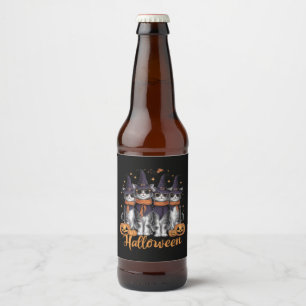 Coole Halloween-Katzen-Geschenke für ihr Töchterge Bierflaschenetikett