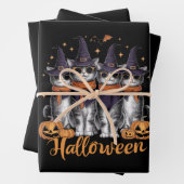 Coole Halloween-Katzen-Geschenke für ihr Töchterge Geschenkpapier Set (Beispiel)