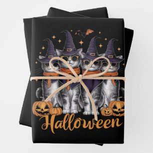 Coole Halloween-Katzen-Geschenke für ihr Töchterge Geschenkpapier Set