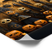 Coole Halloween-Pattern-Kürbis und Schädel Poster (Ecke)