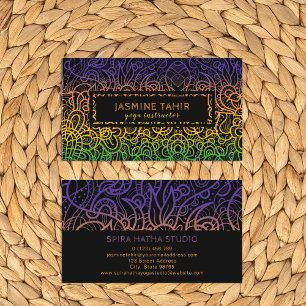 Coole Hand Drawn Doodle Yoga Instructor Visitenkarte