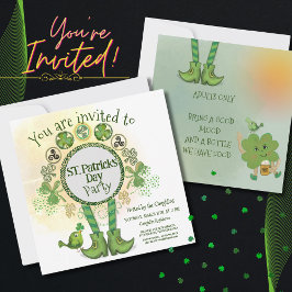 Coole Hand Drawn St. Patrick Day Party Einladung