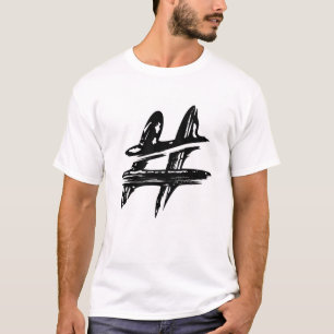 Coole Handgemalte Hashtag-Symbol T-Shirt