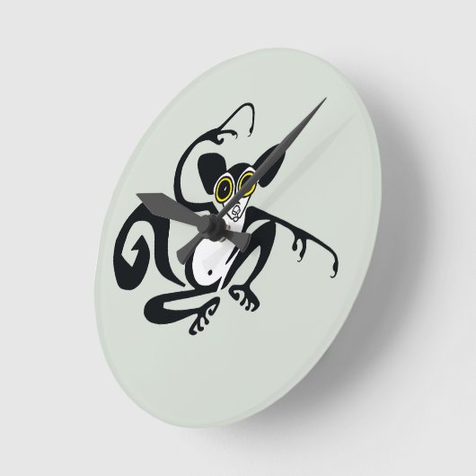 Coole handgezeichnete AYE-AYE - Wildtiere - Primat Runde Wanduhr (Winkel)