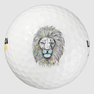 Coole, handgezeichnete Skizze und Aquarellfarben Golfball