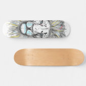 Coole, handgezeichnete Skizze und Aquarellfarben Skateboard (Horizontal)