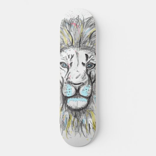Coole, handgezeichnete Skizze und Aquarellfarben Skateboard (Vorderseite)