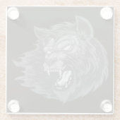 Coole Handgezeichnete Ware Wolf Kopf Illustration Glasuntersetzer (Rückseite)