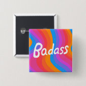 Coole Handschrift für BADASSE Button (Vorne & Hinten)