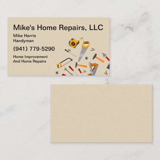 Coole Handyman Services-Tools Visitenkarte (Vorne/Hinten)