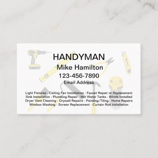 Coole Handyman-Visitenkarten Visitenkarte (Vorderseite)