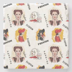 Coole Handzeichnungen für Frauenmode Steinuntersetzer