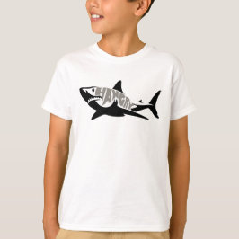 Coole Hangry Haifisch-Silhouette u. Text-Schwarzes T-Shirt