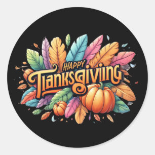 Coole Happy Thanksgiving Wortkunst Runder Aufkleber