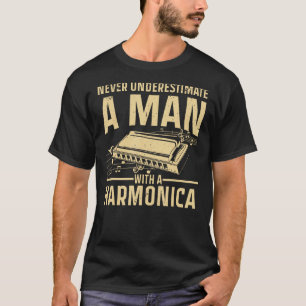 Coole Harmonica Art for Men Boys Harmonica Player T-Shirt