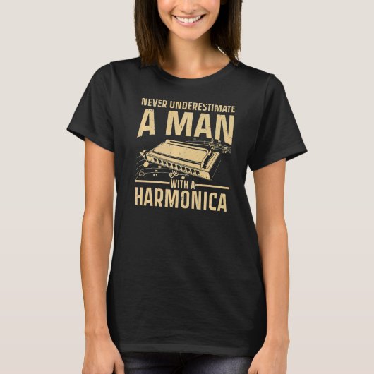 Coole Harmonica für Men Boys Harmonica Player Inst T-Shirt (Vorderseite)