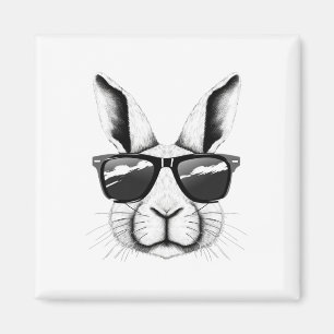 Coole Hasen Gesicht Sonnenbrille Lustiger Osterhas Magnet