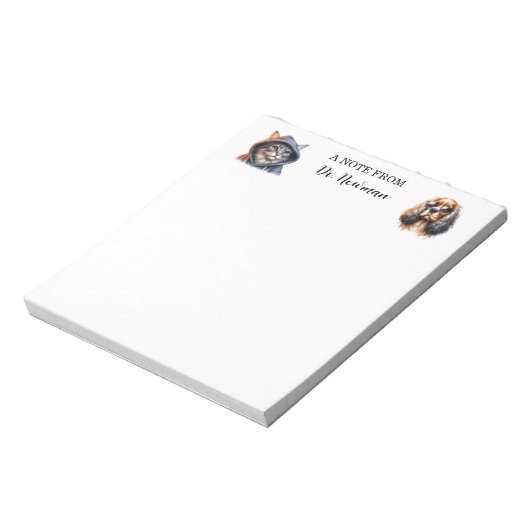 Coole Haustiere Personalisiert Veterinär-Notepad Notizblock (Rotiert)