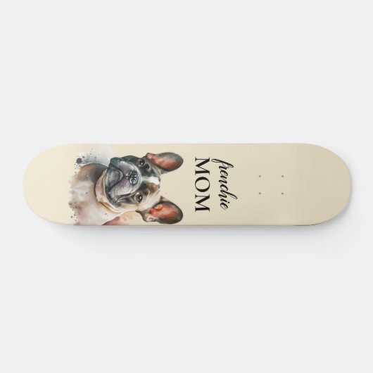 Coole Haustierfamilie Niedlicher Hund Frenchie Mam Skateboard (Horizontal)