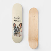 Coole Haustierfamilie Niedlicher Hund Frenchie Mam Skateboard (Vorderseite)
