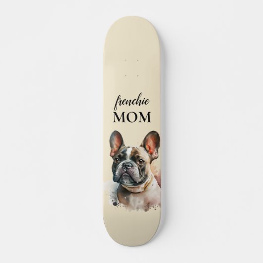Coole Haustierfamilie Niedlicher Hund Frenchie Mam Skateboard (Vorne)