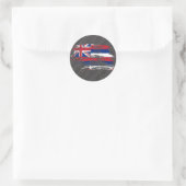 Coole hawaiianische Flagge Runder Aufkleber (Tasche)