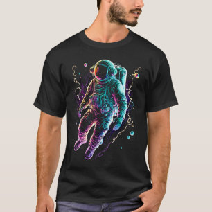 Coole, helle Astronautenplaneten Raumschiff T-Shirt