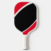 Coole, helle, schwarze Kurven - Roter Hintergrund Pickleball Schläger (Rückseite)