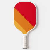 Coole, helle, warme, orange gelbe Retrostreifen Pickleball Schläger (Rückseite)