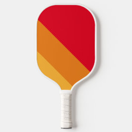 Coole, helle, warme, orange gelbe Retrostreifen Pickleball Schläger