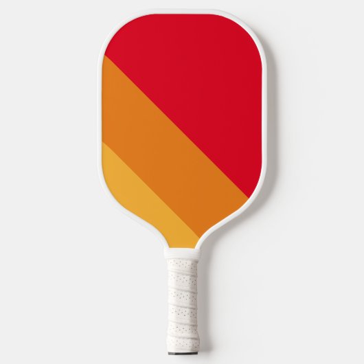 Coole, helle, warme, orange gelbe Retrostreifen Pickleball Schläger (Vorderseite)