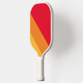 Coole, helle, warme, orange gelbe Retrostreifen Pickleball Schläger (Links)