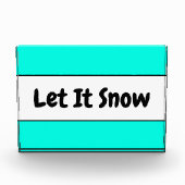 Coole, helle, weiße Minze Blau LASSEN ES SCHNEE Te Fotoblock (Vorderseite)