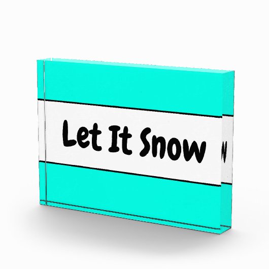 Coole, helle, weiße Minze Blau LASSEN ES SCHNEE Te Fotoblock (Rechts)