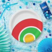 Coole, hellgrüne, gelbgelbe, abgerundete Streifen Pappteller (Party)