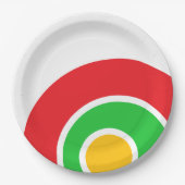 Coole, hellgrüne, gelbgelbe, abgerundete Streifen Pappteller (Vorderseite)