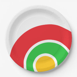 Coole, hellgrüne, gelbgelbe, abgerundete Streifen Pappteller