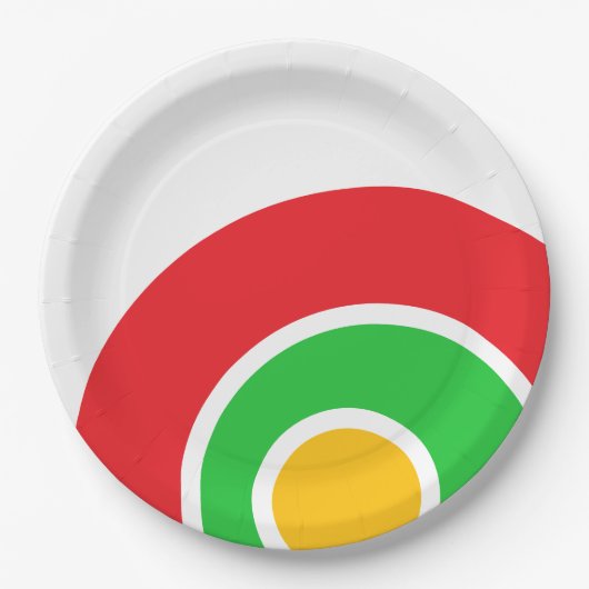 Coole, hellgrüne, gelbgelbe, abgerundete Streifen Pappteller (Vorderseite)