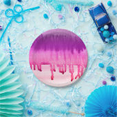 Coole, hellrosa Lila Wasserfarben Ombre Pappteller (Party)