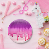 Coole, hellrosa Lila Wasserfarben Ombre Pappteller (Party)