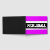 Coole, hellrosa, schwarze Streifen PICKLEBALL Gästebuch (Voll)