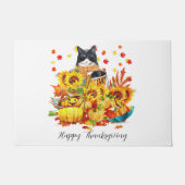 Coole Herbstkatze Fußmatte (Vorderseite)