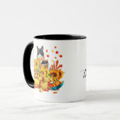 Coole Herbstkatze Tasse (Vorderseite Links)