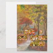 Coole Herbstsaison Vintage Kunst drucken Briefpapier (Vorne/Hinten)
