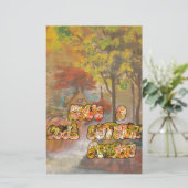 Coole Herbstsaison Vintage Kunst drucken Briefpapier (Stehend Vorderseite)