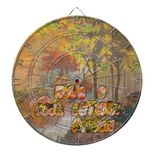 Coole Herbstsaison Vintage Kunst drucken Dartscheibe (vorne)
